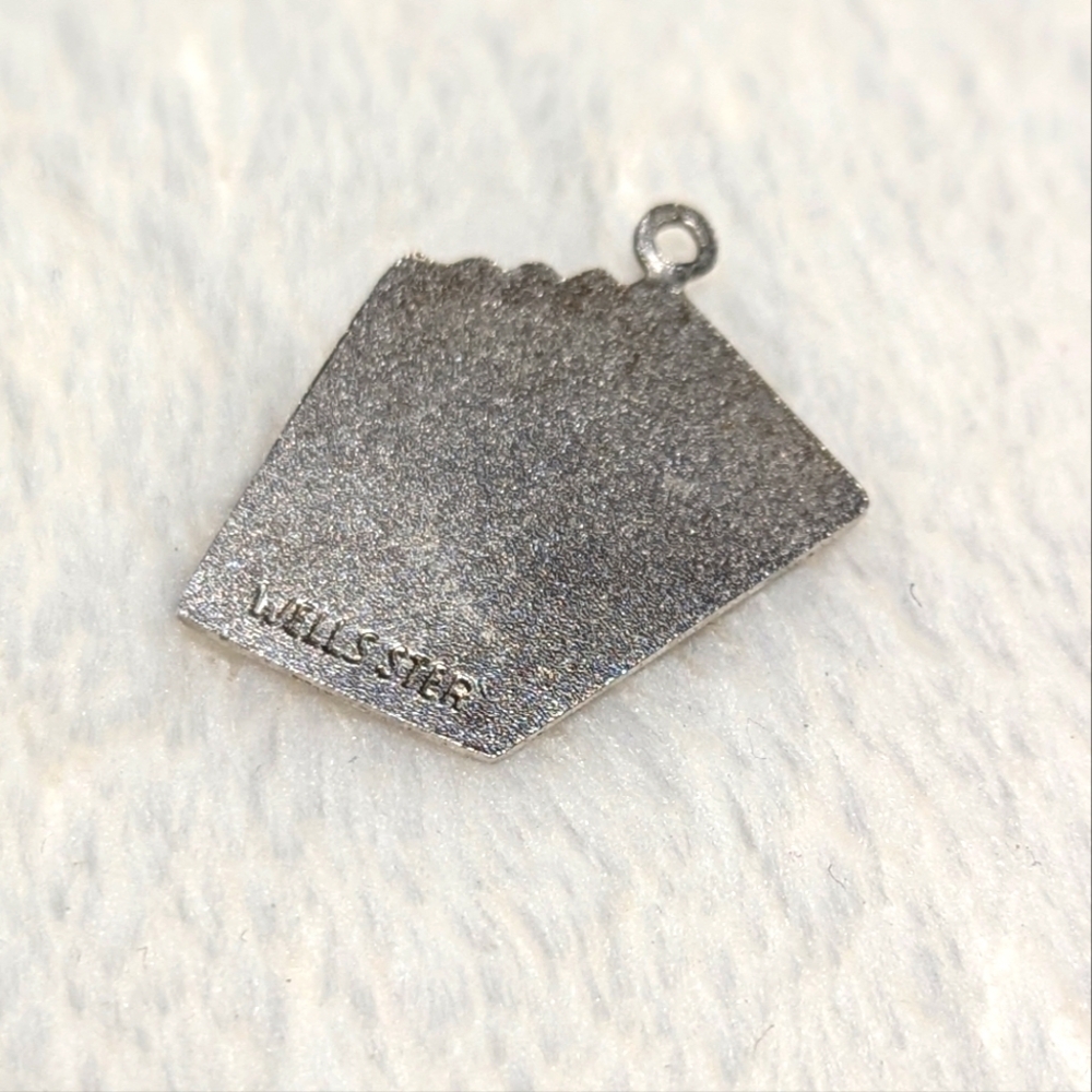 Vintage Sterling Silver Playing Card (Royal Flush) Charm - Picture 2 of 3